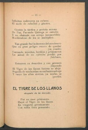 El Tigre de los Llanos : Después de la derrota
