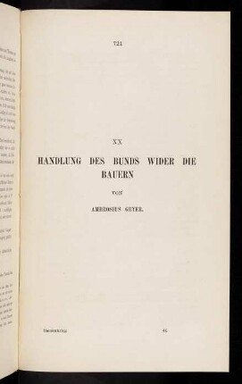 721-750, XX Handlung des Bunds wider die Bauern von Ambrosius Geyer.