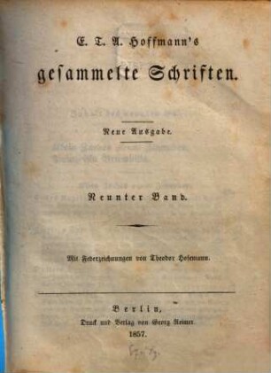 Gesammelte Schriften : Mit Federzeichnungen v. Th. Hosemann. 9