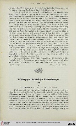 Selbstanzeigen künstlerischer Unternehmungen