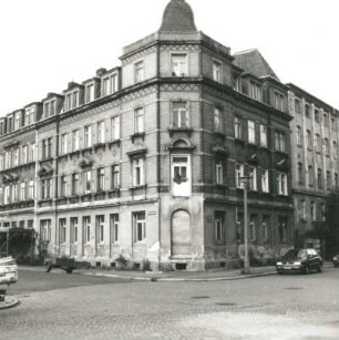 Dresden-Trachau, Rietzstraße 34/Ecke Micktner Straße. Um 1900. Eckansicht