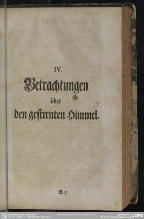 IV. Betrachtungen über den gestirnten Himmel