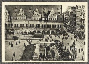 Leipzig. Markt. Blick in die Grimmaische Straße.