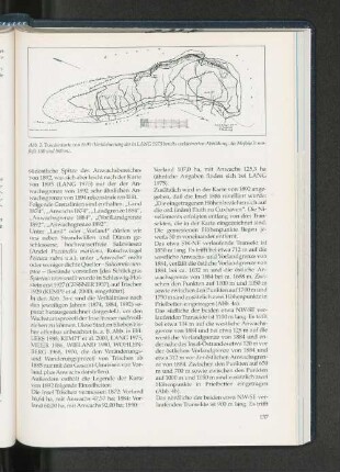 Abb. 2: Trischenkarte von 1895 (Verkleinerung der in LANG 1975 bereits verkleinerten Abbildung; die meßskala faßt 100 und 500 m).