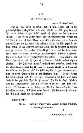 XIX. An seinen Vater.