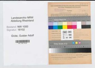 Entnazifizierung Gustav Adolf Grote, geb. 27.02.1892 (Reisender)