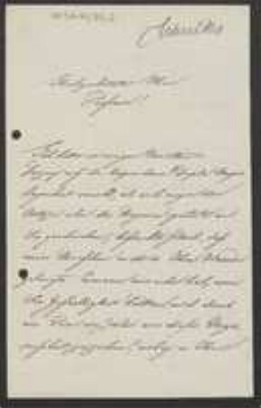 Brief von Julius Hermann Schultes an Unbekannt