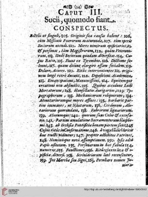 Caput III Socii, quomodo fiant