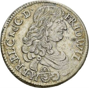 Dritteltaler des Kurfürsten Friedrich Wilhelm von Brandenburg, 1671