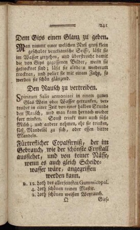 Dem Gips einen Glanz zu geben