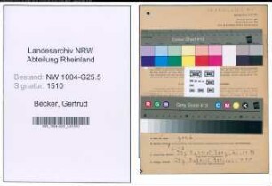 Entnazifizierung Gertrud Becker , geb. 28.04.1886 (Schneiderin)