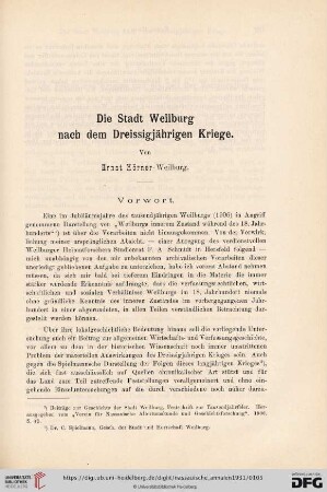 52: Die Stadt Weilburg nach dem Dreissigjährigen Kriege