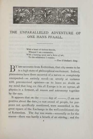 The unparalleled adventure of one Hans Pfaall