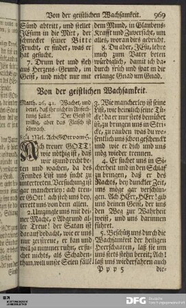 Von der geistlichen Wachsamkeit.