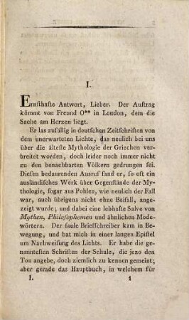 Mythologische Briefe, 1