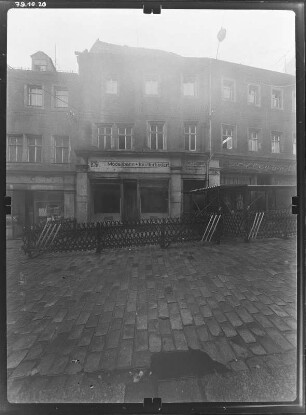 Meißen-Altstadt, Fleischergasse 14. Wohnhaus mit Laden (um 1580, A. 17. Jh.). Straßenfront (Teilansicht)