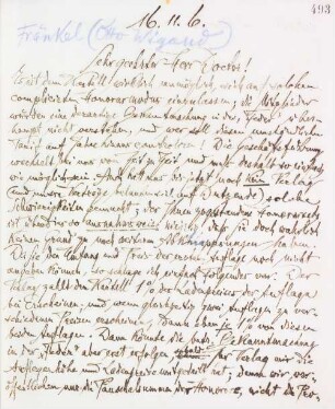 Brief an den Verlag Otto Wiegand