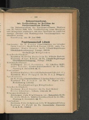 Frachtenausschuß Lübeck