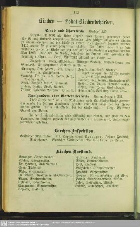 Kirchen – Lokal-Kirchenbehörden