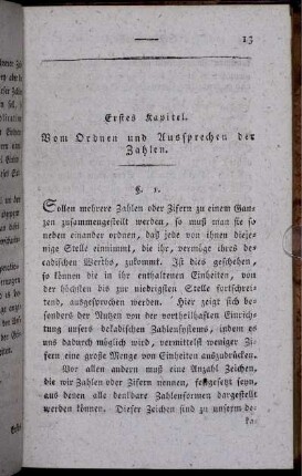 Erstes Kapitel. Vom Ordnen und Aussprechen der Zahlen.