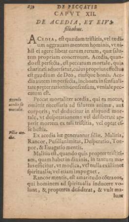 Caput XII. De Acedia, Et Eius filiabus.