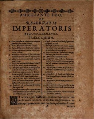 Joh. Henrici Stamleri, Frisii Orientalis Juriumque Licentiati, De Reservatis Imperatoris Romano-Germanici Acroama Novum