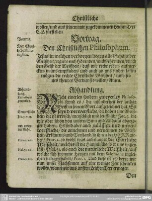 Vortrag den Christluchen Philosophum
