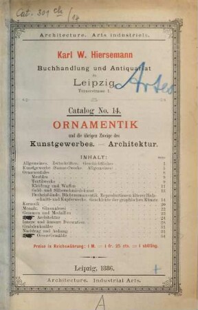 Katalog. 14. 1886