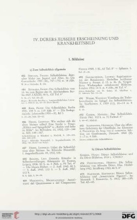 IV. Dürers äussere Erscheinung und Krankheitsbild