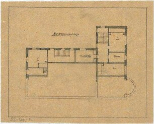 Littmann, Max; München; Wohnhäuser - Zwischengeschoss (Grundriss)