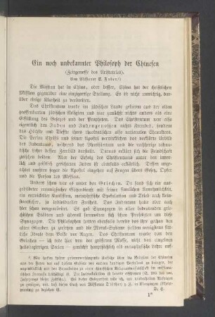 Ein noch unbekannter Philosoph der Chinesen (Zeitgenosse des Aristoteles)