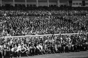 Bukarest: Anef Sportfeld, Publikum auf der Tribüne [Fußball-Länderspiel Rumänien - Deutschland]