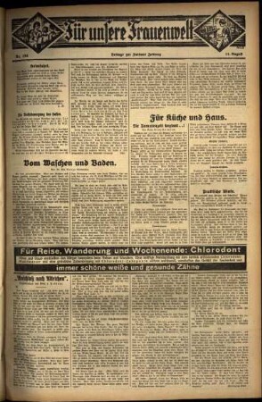 Zweite Ausgabe vom Donnerstag, den 11. August 1932.