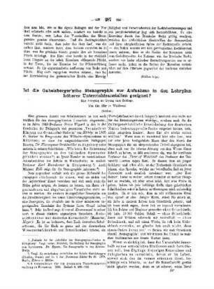 Ist die Gabelsberger'sche Stenographie zur Aufnahme in den Lehrplan höherer Unterrichtsanstalten geeignet? : (Schluß)