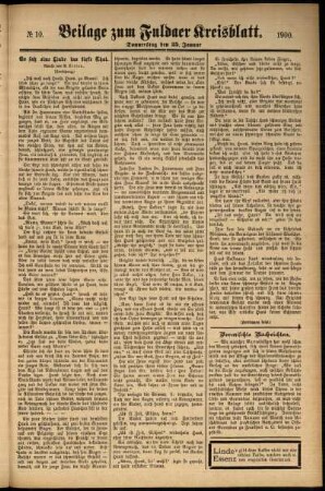 Zweite Ausgabe vom Donnerstag, den 25. Januar 1900.