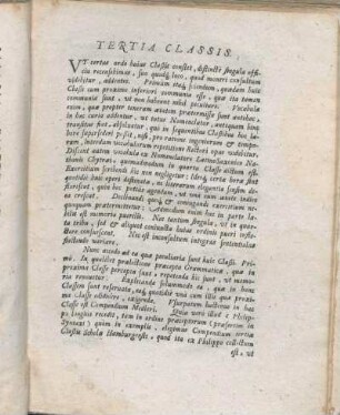 Tertia Classis.