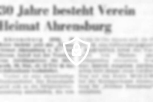 30 Jahre besteht Verein Heimat Ahrensburg