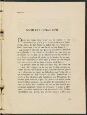 Decir las cosas bien ...