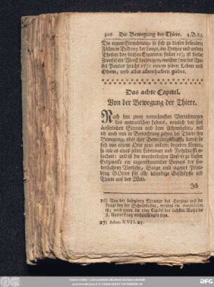 Das achte Capitel. Von der Bewegung der Thiere.