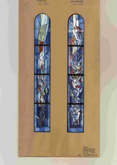 Entwürfe für vier Altarfenster und ein Glasfenster der Evangelisch-Lutherischen Jubiläumskirche in Tokyo (Japan)
