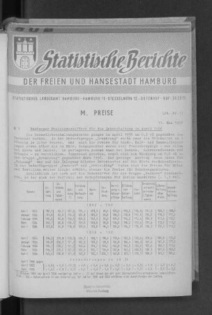Hamburger Preisindexziffern für die Lebenshaltung im April 1956 : Lfd. Nr. 11