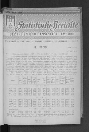 Hamburger Preisindexziffern für die Lebenshaltung im April 1956 : Lfd. Nr. 11