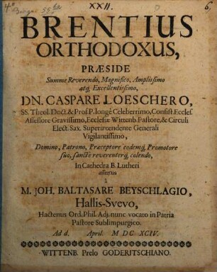 Brentius orthodoxus