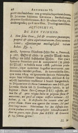 Articulus VI. De Deo Trinuno