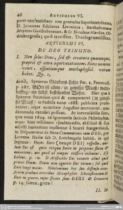 Articulus VI. De Deo Trinuno