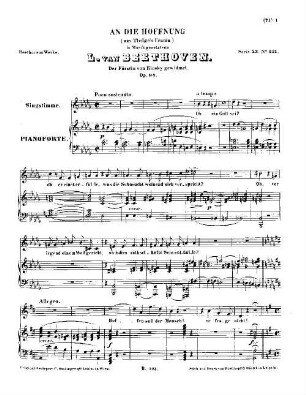 Beethoven's Werke, 223 = Serie 23: Lieder und Gesänge mit Begleitung des Pianoforte. An die Hoffnung : op. 94