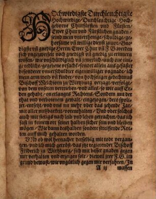 Copia des Schreibens so an meine gnedigste vnd gnedige Herrn die Churfürsten vnd Fürsten auff den 4. Februarij dieses instehenden 64. Jars zu Wormbs bey einander versamlet Wilhelm von Grumbach vnterthenigst vnd vnterthenig ausgehen lassen vnd vbersandt