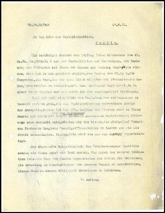 DAI Athen an DAI Zentrale