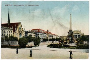 Leipzig. Augustusplatz mit Mendebrunnen
