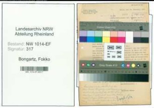 Entnazifizierung Fokko Bongartz , geb. 25.08.1913 (Metzger)